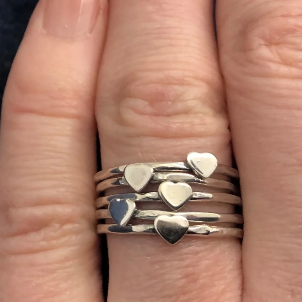 Heart Stacking Rings Set - Picture 10 of 11
